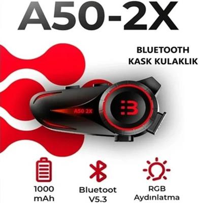 A50 2x İnterkom Seti Siyah (Su Geçirmez Bluetooth Kulaklık)