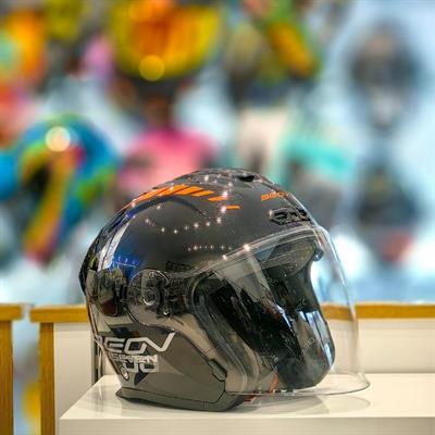Beon B-203 Çenesiz Vizörlü Yazlık Kask FY01 Siyah/Kırmızı