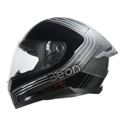 Beon B-507 Full Face Motosiklet Kaskı FF01 Gri/Siyah