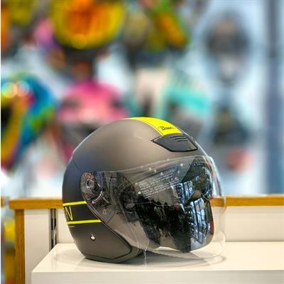 Beon B217 Çenesiz Vizörlü Yazlık Kask Mat Siyah/Sarı