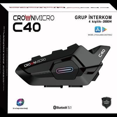 Crown Micro C40 Motosiklet Bluetooth İnterkom Seti