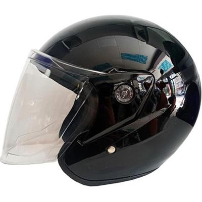 F-022 Yazlık Kask Şeffaf Vizörlü Siyah