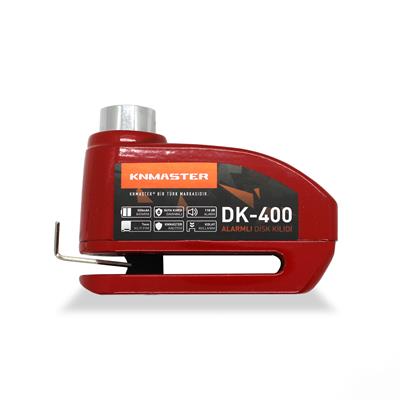 KNMASTER Alarmlı Motosiklet Disk Kilidi 7mm Kırmızı (Çanta ve Hatırlatma Kablosu Hediyeli)