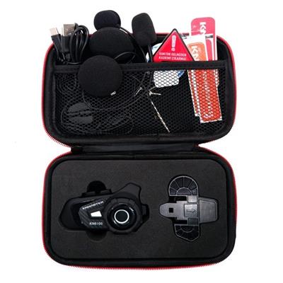 KNMASTER KN6100 Motosiklet Bluetooth İnterkom Seti Karbon