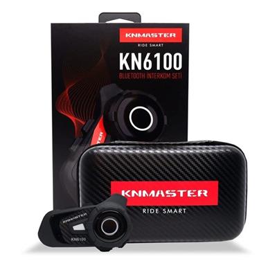 KNMASTER KN6100 Motosiklet Bluetooth İnterkom Seti Karbon