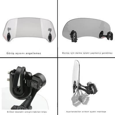 KNMASTER Motosiklet Ön Cam Uzatma (Deflektör) RS-300K