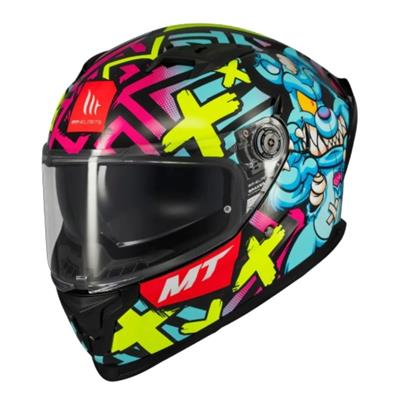 MT Braker SV FF128SV Crazy Teddy B7 Parlak Full Face Motosiklet Kaskı