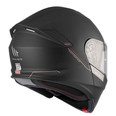 MT Genesis FU935SV Solid A0 Mat Siyah Çene Açılır Motosiklet Kaskı