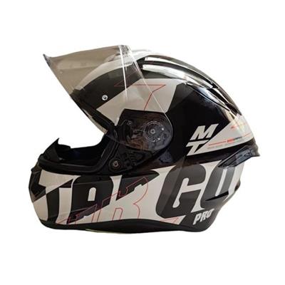 MT Targo Pro Biger B0 Gloss Pearl White Full Face Motosiklet Kaskı - (2XL Beden)