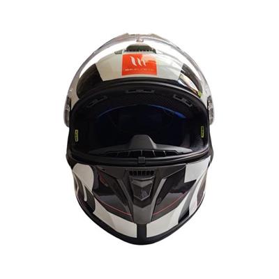 MT Targo Pro Biger B0 Gloss Pearl White Full Face Motosiklet Kaskı - (2XL Beden)