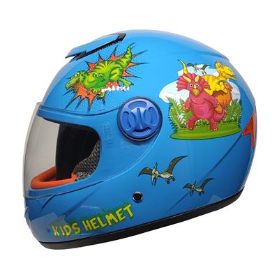 MTS Full Face Motosiklet Çocuk Kaskı K10 Dino Blue