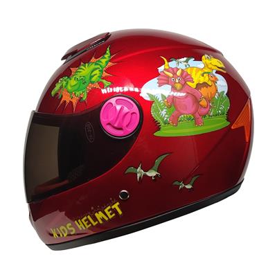 MTS Full Face Motosiklet Çocuk Kaskı K8 Dino Red