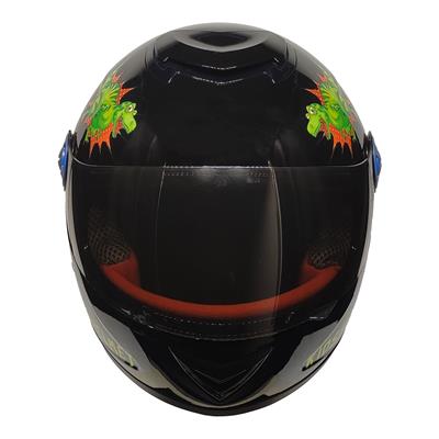MTS Full Face Motosiklet Çocuk Kaskı K4 Dino Black