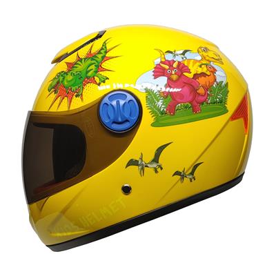 MTS Full Face Motosiklet Çocuk Kaskı K9 Dino Yellow