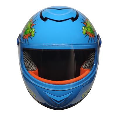 MTS Full Face Motosiklet Çocuk Kaskı K10 Dino Blue
