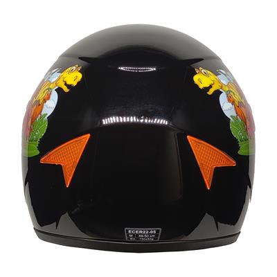 MTS Full Face Motosiklet Çocuk Kaskı K4 Dino Black