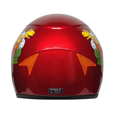 MTS Full Face Motosiklet Çocuk Kaskı K8 Dino Red