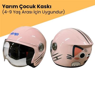 Nero 601 Yazlık Motosiklet Çocuk Kaskı Pembe