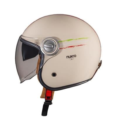 Nukro B-108 Way Cream Red Yazlık Motosiklet Kaskı