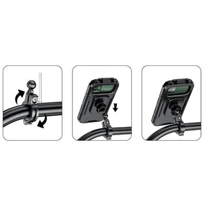 Nukrotech M18-54 Telefon Tutucu Su Geçirmez Gidon Bağlantılı