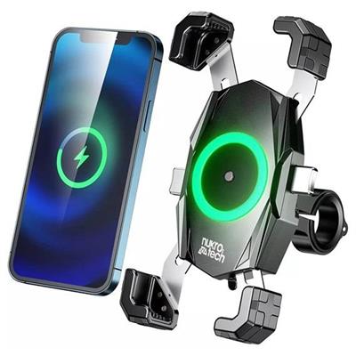 Nukrotech M22 Plus Wireles Şarjlı Ve Type C Telefon Tutucu Gidon Ve Ayna Bağlantılı