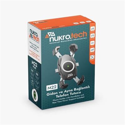 Nukrotech M22 Telefon Tutucu Gidon Ve Ayna Bağlantılı
