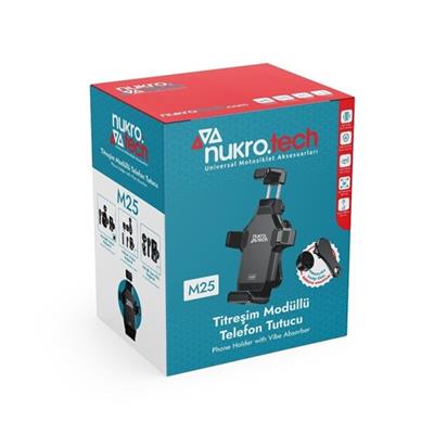Nukrotech M25 Titreşim Modüllü Telefon Tutucu Gidon Bağlantılı