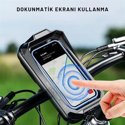 Nukrotech M30 Suya Dayanıklı Telefon Tutucu Ve Aksesuar Çantası Gidon Bağlantılı