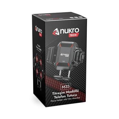 Nukrotech M33 Titreşim Modüllü Telefon Tutucu Gidon Bağlantılı