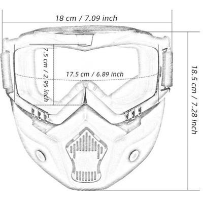 Prosev Motosiklet Kask Maskesi ve Gözlüğü MKM Gümüş