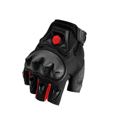 Scoyco MC29D Yarım Korumalı Motosiklet Eldiveni Siyah/Kırmızı