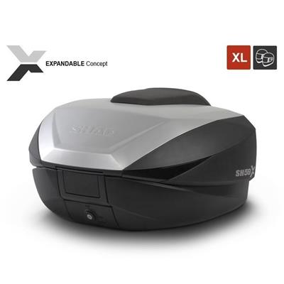 Shad SH-59X Premium Aluminyum Arka Çanta Karbon Siyah