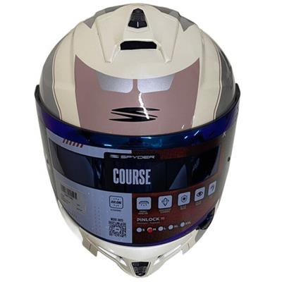 Spyder Full Face Motosiklet Kaskı Pembe/Beyaz