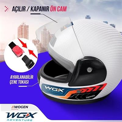 WGX Karbon Kask Beyaz Full Face - M