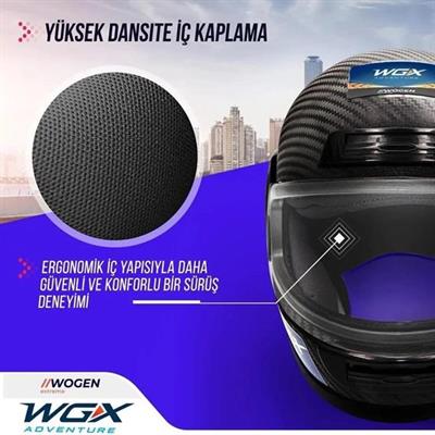 WGX Karbon Kask Siyah Full Face - M