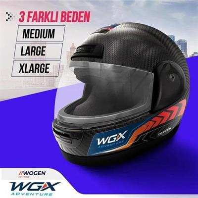 WGX Karbon Kask Siyah Full Face - M