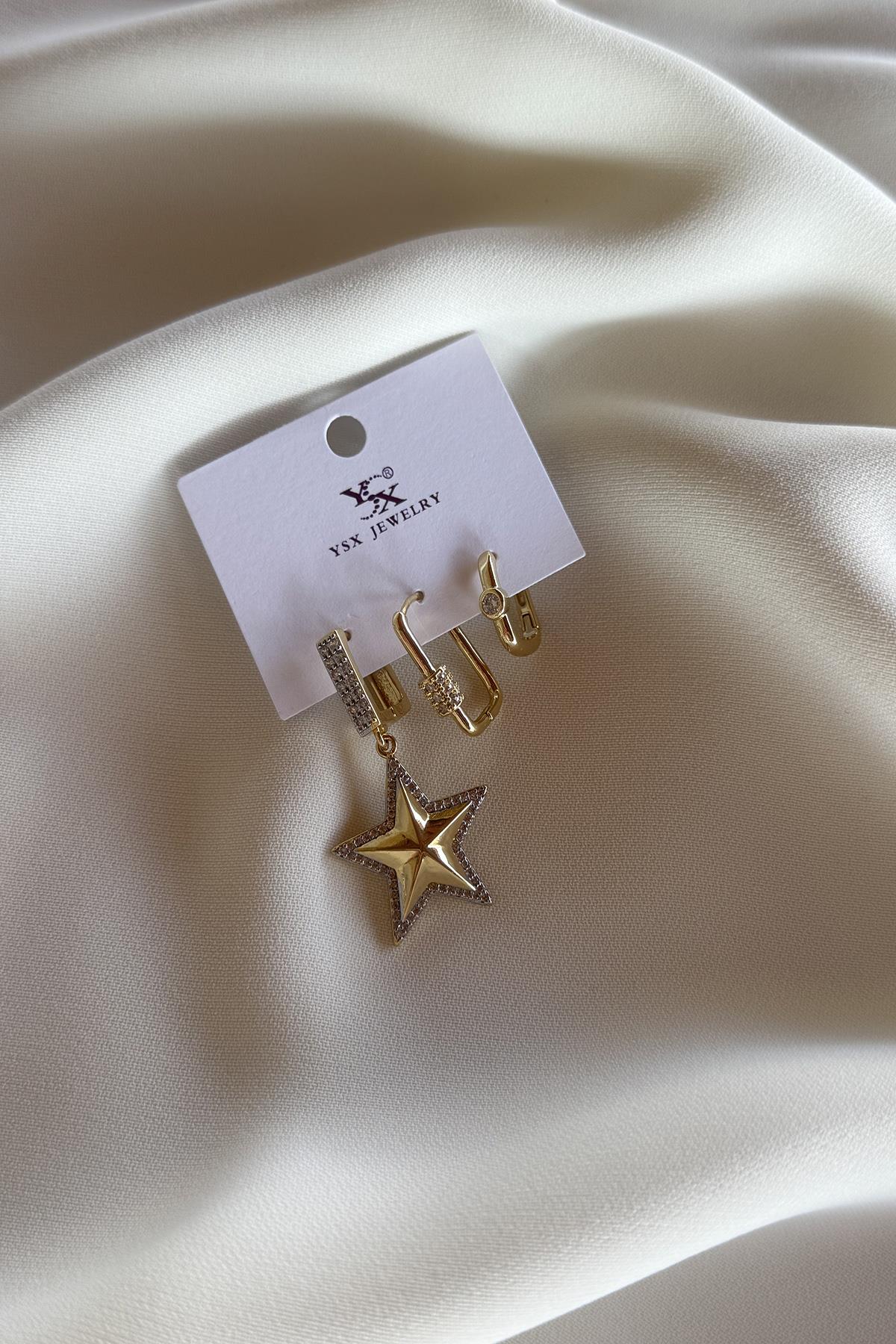 14K ÜÇLÜ KÜPE