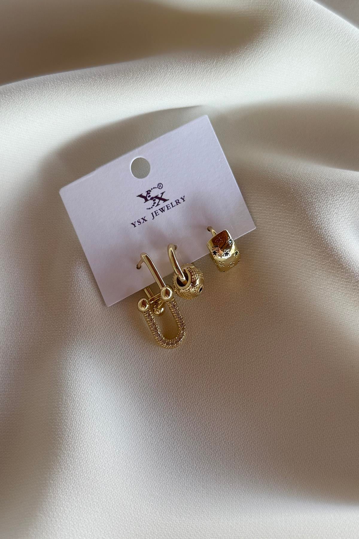 14K ÜÇLÜ KÜPE