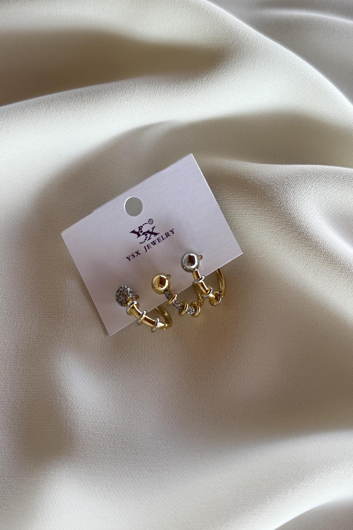 14K ÜÇLÜ KÜPE