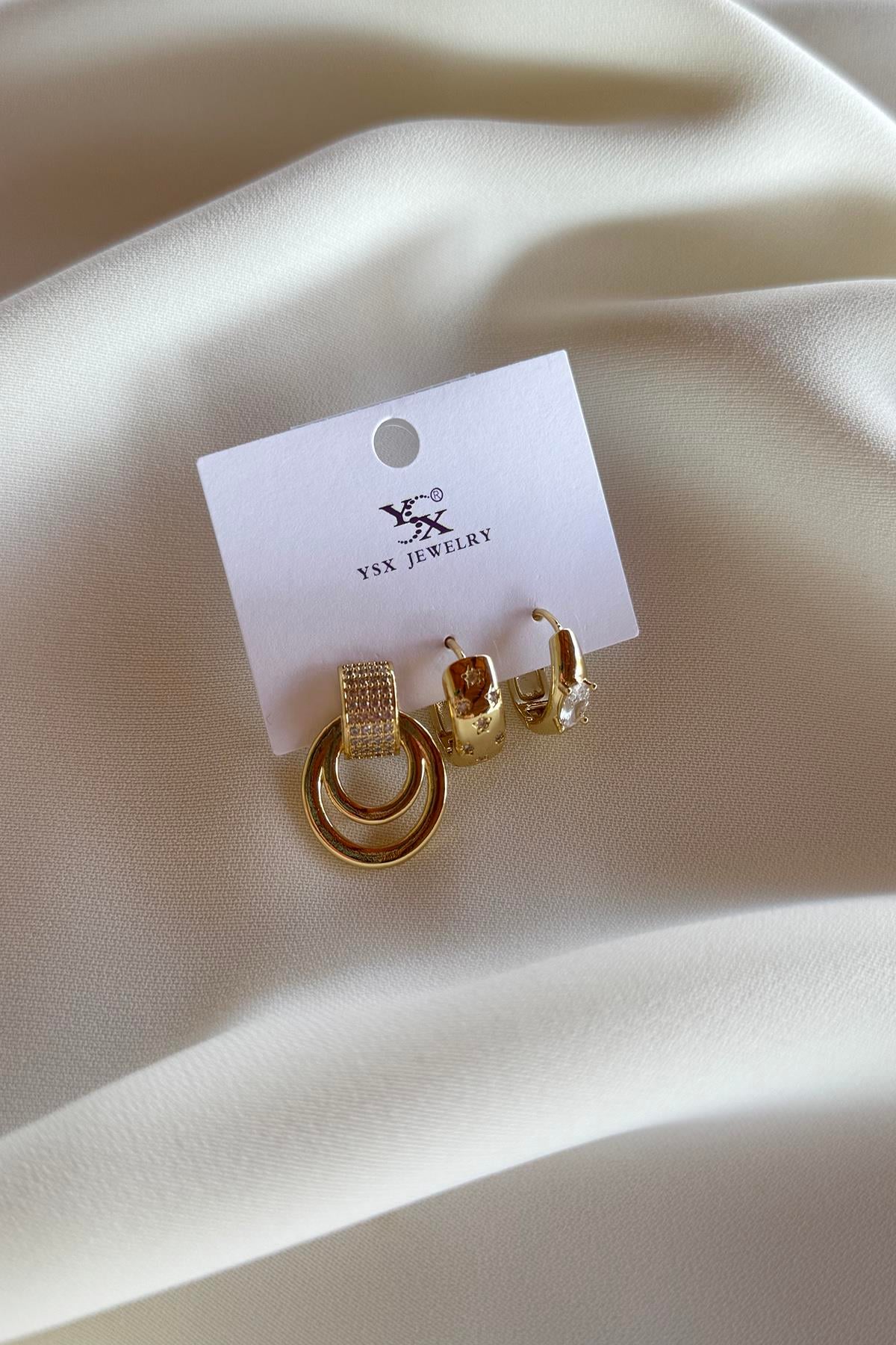 14K ÜÇLÜ KÜPE