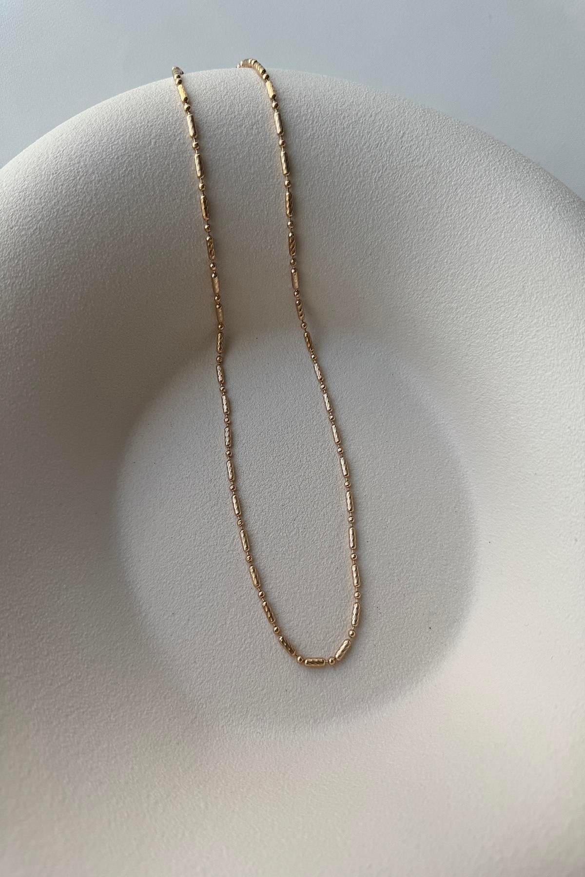 18K XUPİNG SİLİNDİR DORİKA ZİNCİR (45 CM)