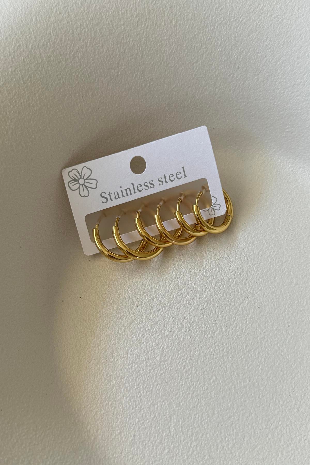 6LI GOLD ÇELİK KÜPE