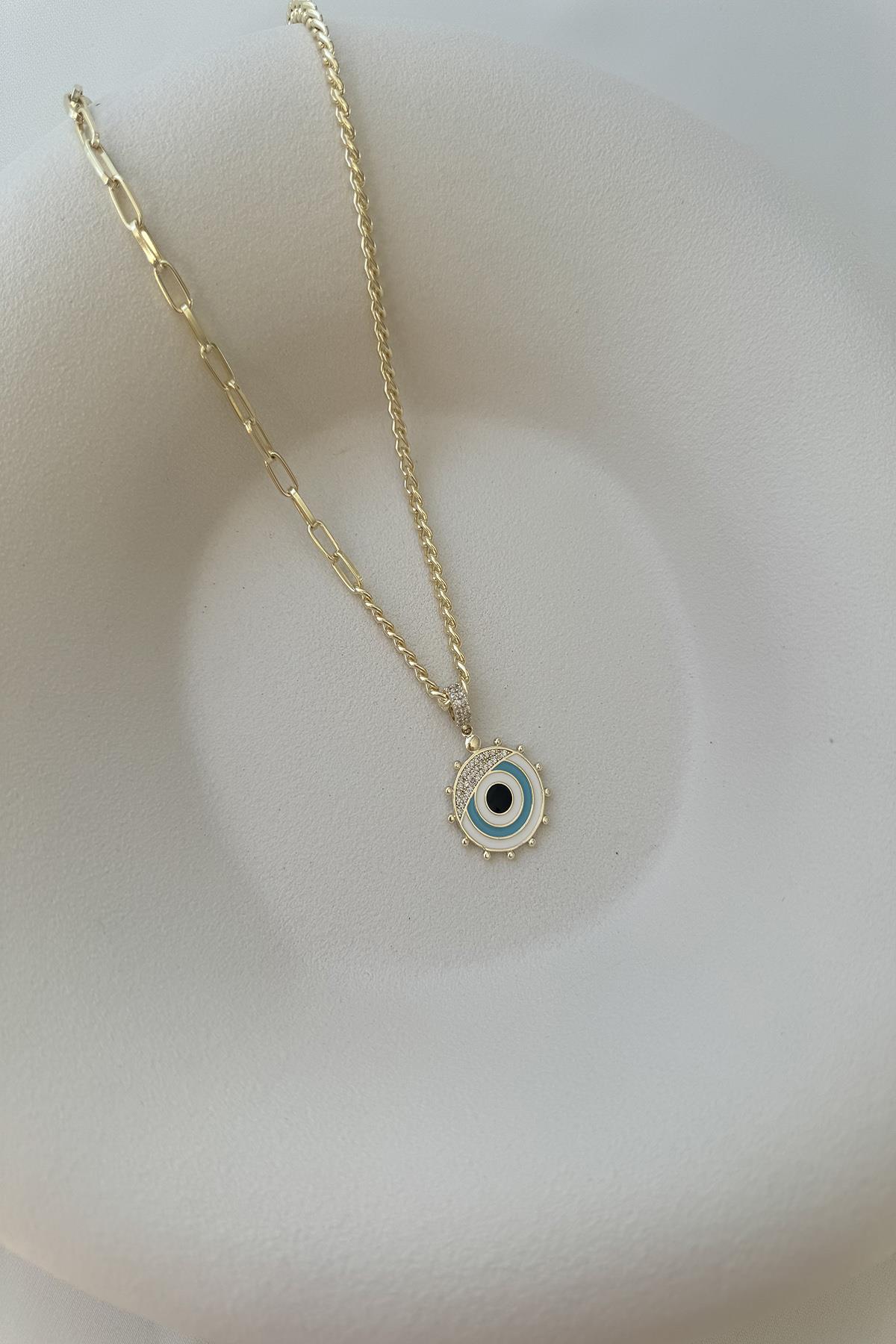 ARA BOY NAZARLI MİNELİ KOLYE