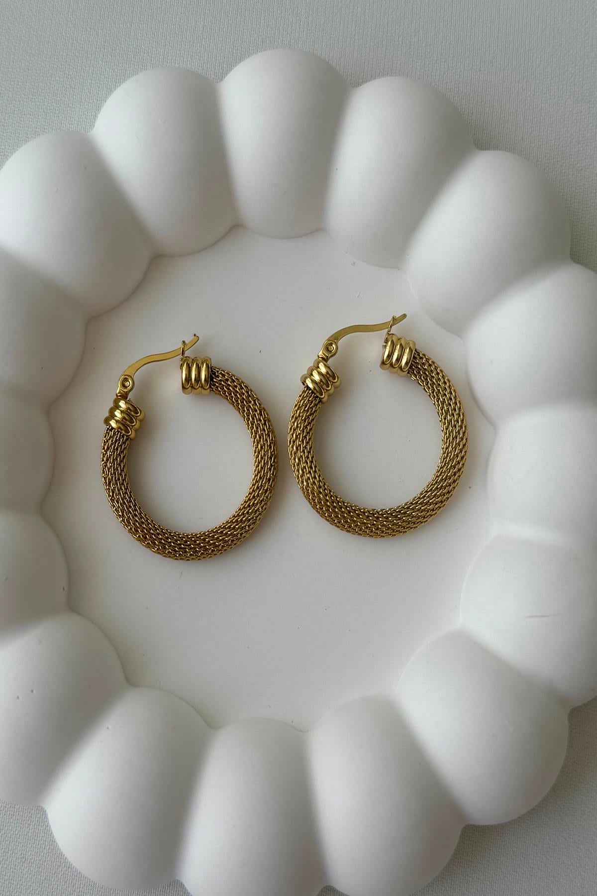Çelik Gold Küpe