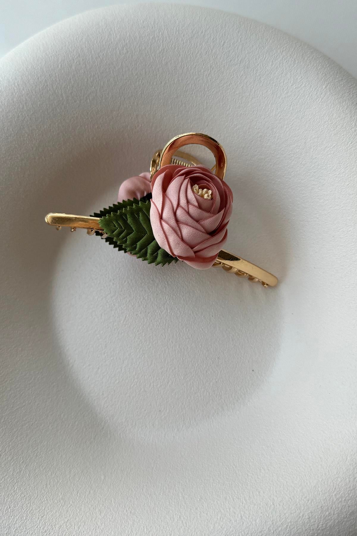 PEMBE GÜLLÜ FAVORİ MANDAL TOKA
