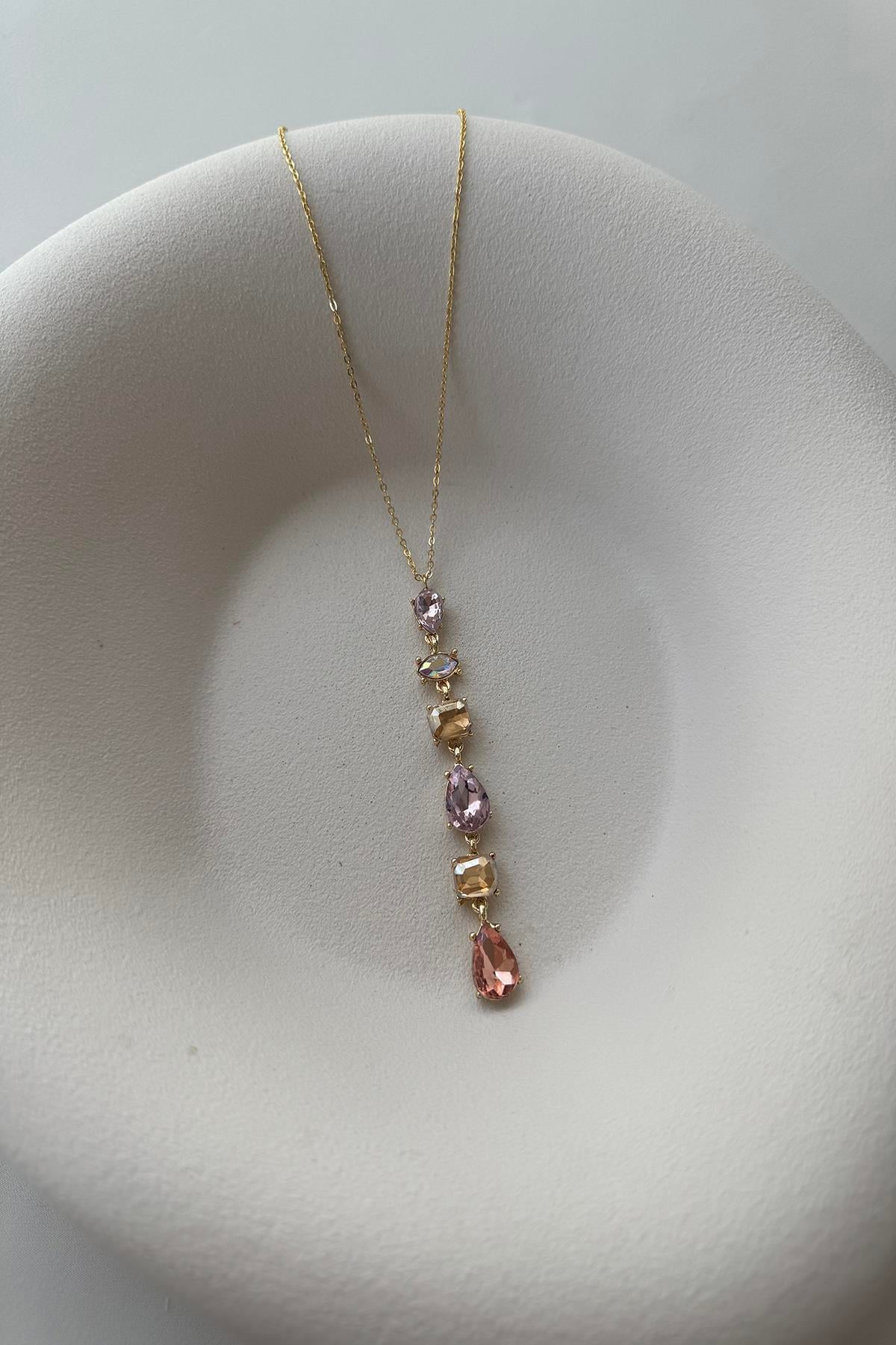 PEMBE TAŞLI KOLYE