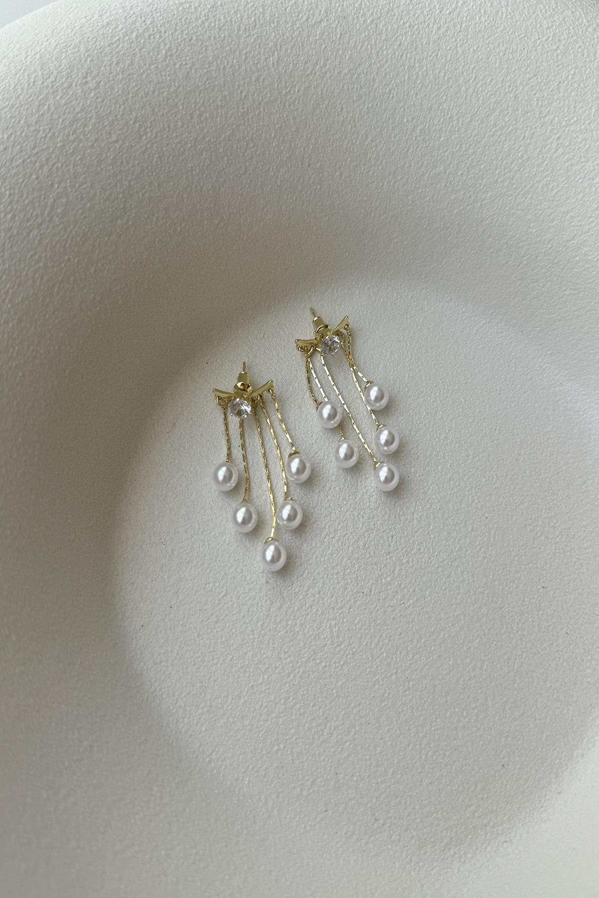SALLANTILI İNCİLİ GOLD  KÜPE