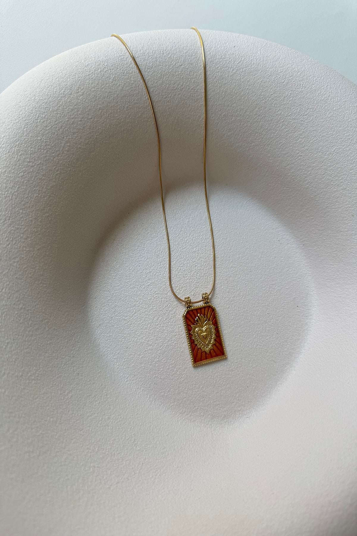 VİNTAGE KALP TAROT KOLYE