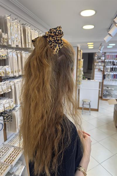 SARI LEOPAR LASTİK TOKA