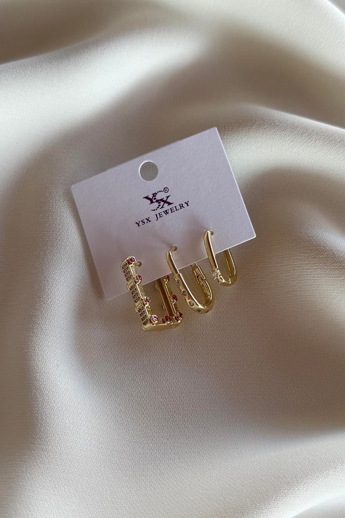 14K ÜÇLÜ KÜPE